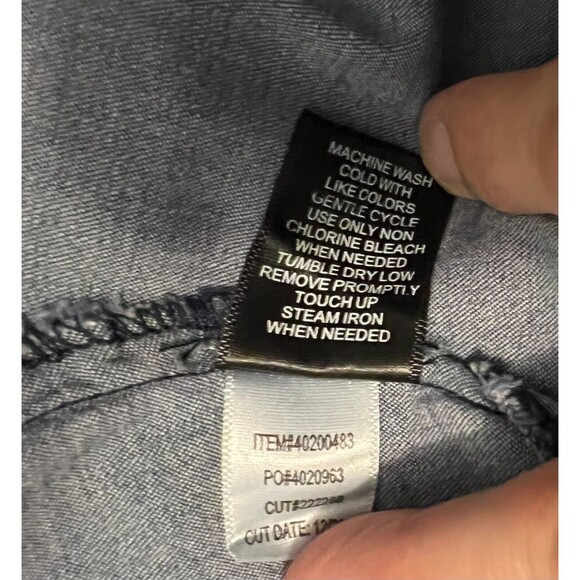 Torrid Denim Drawstring Waist Utility Jacket  4X  Chambray Denim Roll-Tab Sleeve - Picture 11 of 15